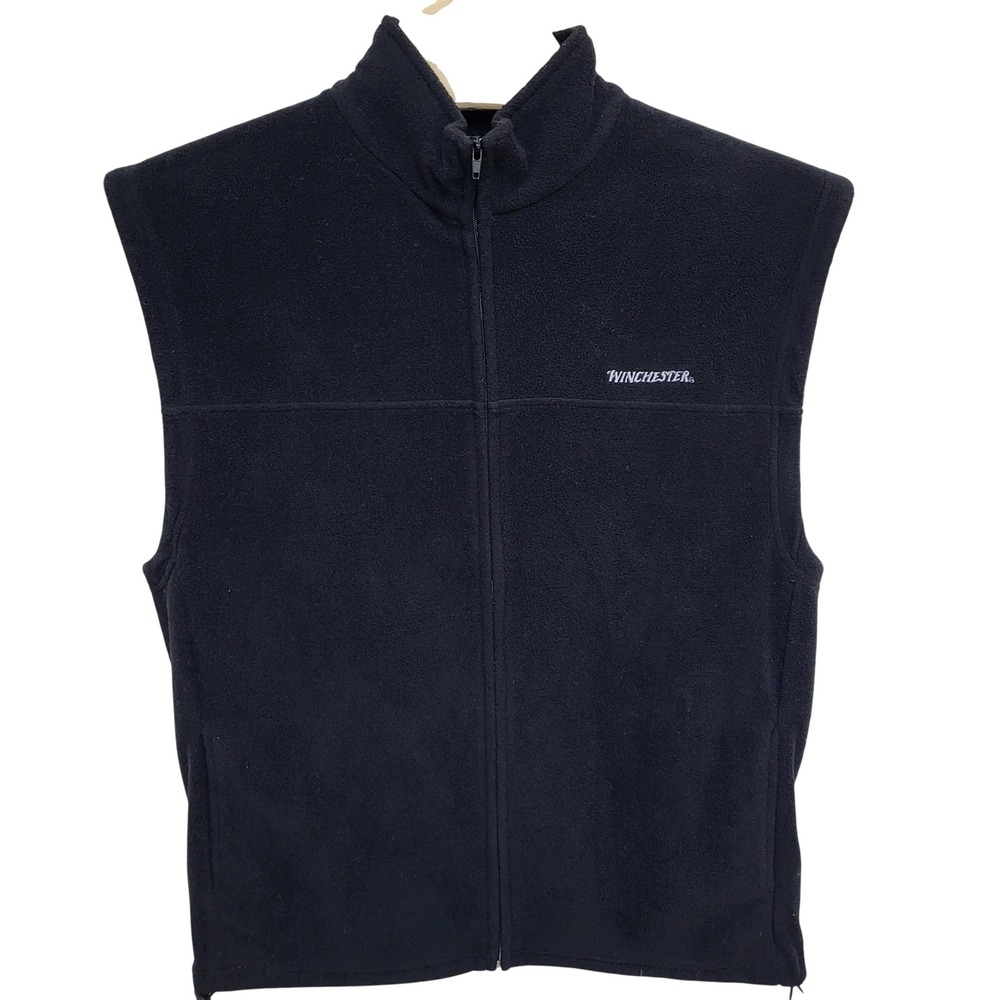 Winchester Rugged Sportsman Mens Fleece Vest Black Full Zip Large WWV001-WMDI